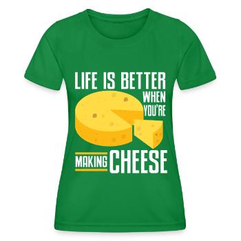 Fromagerie Amateur de fromage - T-shirt sport Femme - vert - Devant - AI Model Female 172 dark (172cm)