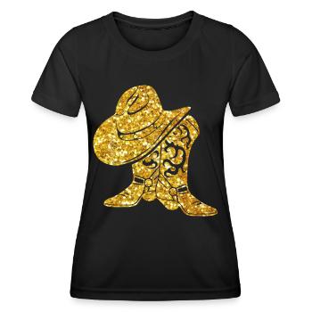 Land CowBoy - Frauen Funktions-T-Shirt - Schwarz - Vorne - AI Model Female 172 light (172cm)