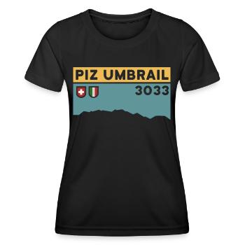Piz Umbrail Mountain Tour Bike Tour Ski Tour Souvenirs - Women's Functional T-Shirt - black - Front - AI Model Female 172 light (172cm)