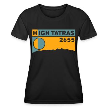 High Carpathians Hiking Camping Biking Souvenirs - Women's Functional T-Shirt - black - Front - AI Model Female 172 light (172cm)