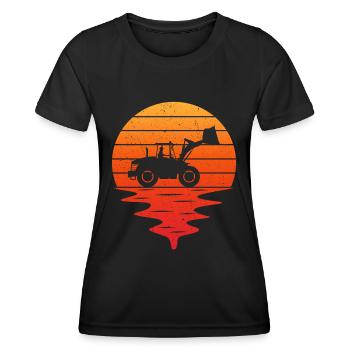 Chargeuse retro chargeuse sur pneus - T-shirt sport Femme - noir - Devant - AI Model Female 172 light (172cm)