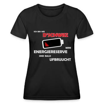 Wie die Schweiz: Energiereserven aufgebraucht - Frauen Funktions-T-Shirt - Schwarz - Vorne - AI Model Female 172 light (172cm)