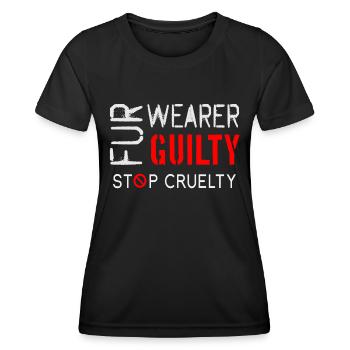 Porteurs de fourrure coupables de cruauté envers les animaux - T-shirt sport Femme - noir - Devant - AI Model Female 172 light (172cm)
