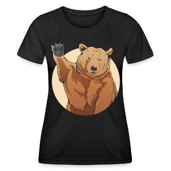 Russian bear with the slogan Russian soul for - Women's Functional T-Shirt - black - Front - AI Model Female 172 light (172cm)