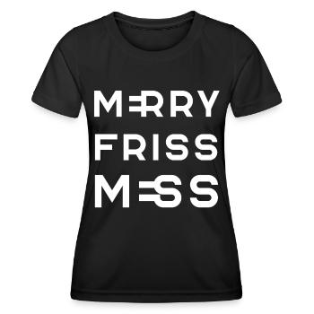 MERRY FRISS MES – Fröhliches Durcheinander - Frauen Funktions-T-Shirt - Schwarz - Vorne - AI Model Female 172 light (172cm)