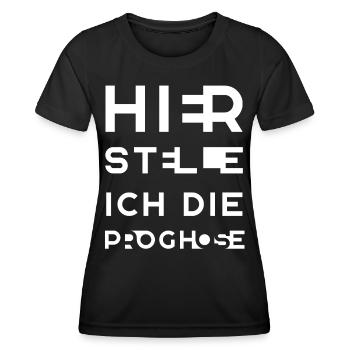 HIER STELLE ICH DIE PROGHOSE - Frauen Funktions-T-Shirt - Schwarz - Vorne - AI Model Female 172 light (172cm)