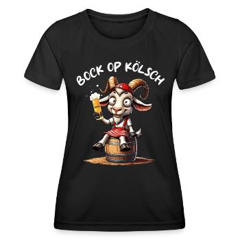 Bock op Kölsch Bier Kölle Köln Karneval Köbes JGA - Frauen Funktions-T-Shirt - Schwarz - Vorne - AI Model Female 172 light (172cm)