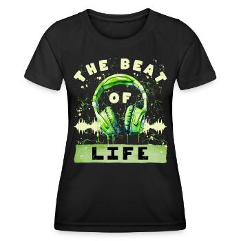 Le rythme de la vie - Headphone Music - T-shirt sport Femme - noir - Devant - AI Model Female 172 light (172cm)