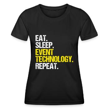 Veranstaltungstechniker Event Technician - Frauen Funktions-T-Shirt - Schwarz - Vorne - AI Model Female 172 light (172cm)