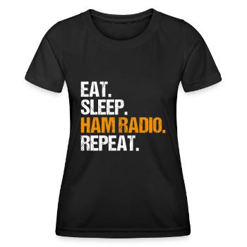 Amateurfunker Amateurfunk Radio Ham Amateur Radio - Women's Functional T-Shirt - black - Front - AI Model Female 172 light (172cm)