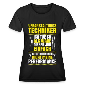 Veranstaltungstechniker Event Technician - Frauen Funktions-T-Shirt - Schwarz - Vorne - AI Model Female 172 light (172cm)