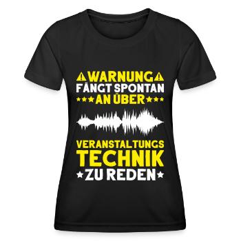 Veranstaltungstechniker Event Technician - Frauen Funktions-T-Shirt - Schwarz - Vorne - AI Model Female 172 light (172cm)