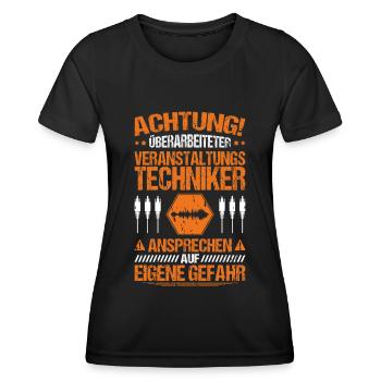 Veranstaltungstechniker Event Technician - Frauen Funktions-T-Shirt - Schwarz - Vorne - AI Model Female 172 light (172cm)