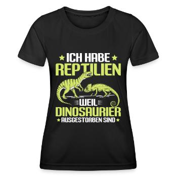 Reptilien Reptil Schlangen Eidechse Terrarium - Frauen Funktions-T-Shirt - Schwarz - Vorne - AI Model Female 172 light (172cm)