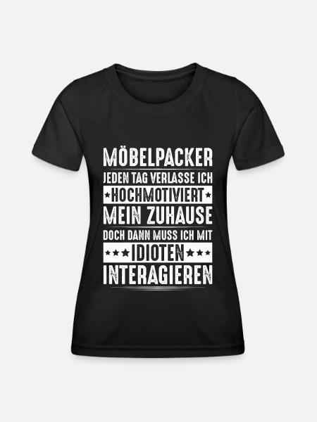 Möbelpacker Umzugsunternehmen Umzugshelfer Mover - Frauen Funktions-T-Shirt - Schwarz