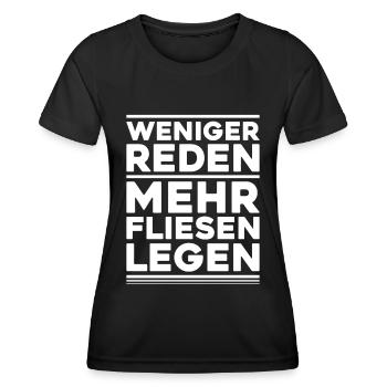 Fliesenleger Plattenleger Mosaikleger Floor Tiler - Frauen Funktions-T-Shirt - Schwarz - Vorne - AI Model Female 172 light (172cm)