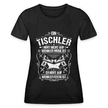 Tischler Tischlerei Tischlern Tischlerin - Frauen Funktions-T-Shirt - Schwarz - Vorne - AI Model Female 172 light (172cm)