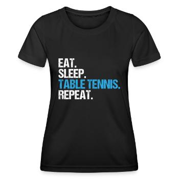 Table Tennis Ping Pong Pong Pppong Table Tennis - T-shirt sport Femme - noir - Devant - AI Model Female 172 light (172cm)