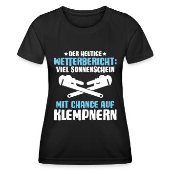 Anlagenmechaniker Klempner Plumber Sanitär Heizung - Frauen Funktions-T-Shirt - Schwarz - Vorne - AI Model Female 172 light (172cm)