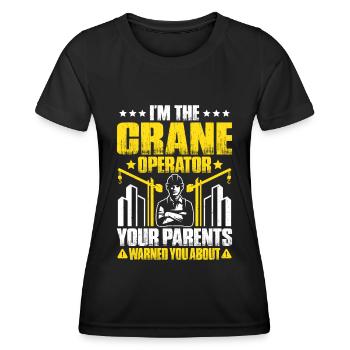 Kranführer Kranfahrer Kran Crane Operator - Frauen Funktions-T-Shirt - Schwarz - Vorne - AI Model Female 172 light (172cm)