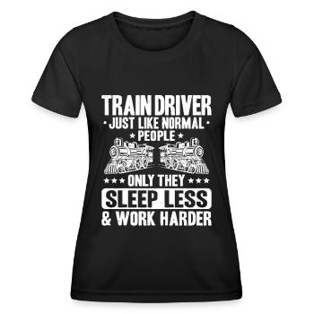 Triebfahrzeugführer Lokführer Train Driver - Women's Functional T-Shirt - black - Front - AI Model Female 172 light (172cm)