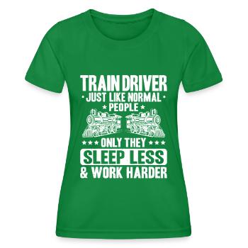 Triebfahrzeugführer Lokführer Train Driver - Frauen Funktions-T-Shirt - Kelly Green - Vorne - AI Model Female 172 dark (172cm)