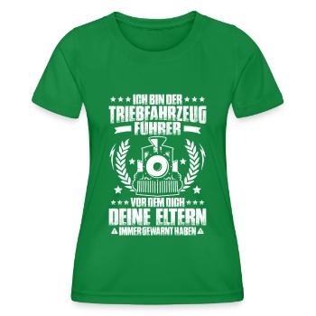 Triebfahrzeugführer Lokführer Train Driver - Frauen Funktions-T-Shirt - Kelly Green - Vorne - AI Model Female 172 dark (172cm)