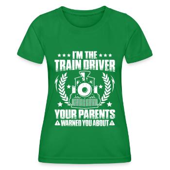 Triebfahrzeugführer Lokführer Train Driver - Frauen Funktions-T-Shirt - Kelly Green - Vorne - AI Model Female 172 dark (172cm)