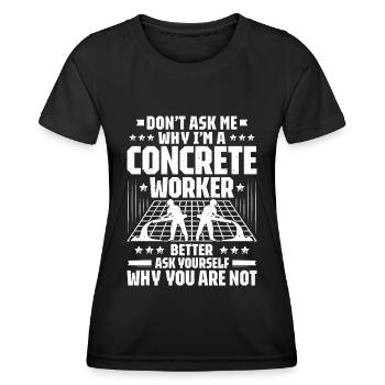 Concrete builder Reinforced concrete builder Concrete Worker - Women's Functional T-Shirt - black - Front - AI Model Female 172 light (172cm)