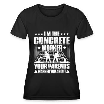 Concrete builder Reinforced concrete builder Concrete Worker - Women's Functional T-Shirt - black - Front - AI Model Female 172 light (172cm)