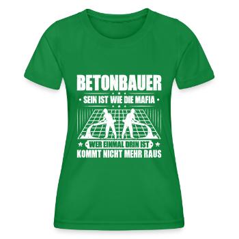 Betonbauer Stahlbetonbauer Concrete Worker - Frauen Funktions-T-Shirt - Kelly Green - Vorne - AI Model Female 172 dark (172cm)