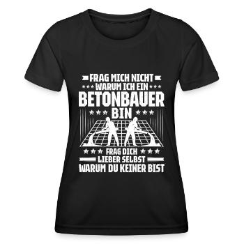 Betonbauer Stahlbetonbauer Concrete Worker - Frauen Funktions-T-Shirt - Schwarz - Vorne - AI Model Female 172 light (172cm)