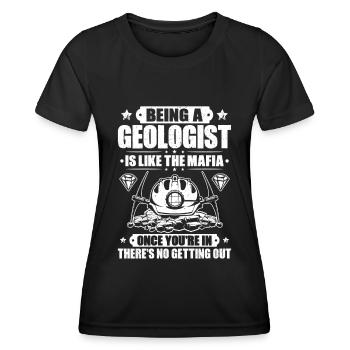 Géologue Géologue Géologue Géologie Géologine - T-shirt sport Femme - noir - Devant - AI Model Female 172 light (172cm)