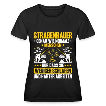 Straßenbauer Asphaltbauer Straßenbau - Frauen Funktions-T-Shirt - Schwarz - Vorne - AI Model Female 172 light (172cm)