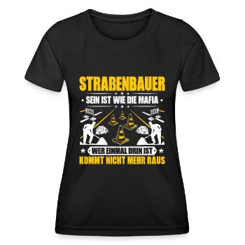 Straßenbauer Asphaltbauer Straßenbau - Frauen Funktions-T-Shirt - Schwarz - Vorne - AI Model Female 172 light (172cm)