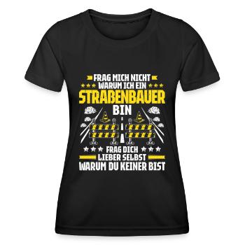 Straßenbauer Asphaltbauer Straßenbau - Frauen Funktions-T-Shirt - Schwarz - Vorne - AI Model Female 172 light (172cm)