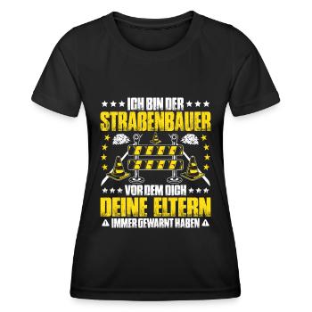 Straßenbauer Asphaltbauer Straßenbau - Frauen Funktions-T-Shirt - Schwarz - Vorne - AI Model Female 172 light (172cm)