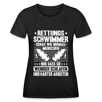 Rettungsschwimmer Wasserrettung Lifesaver - Frauen Funktions-T-Shirt - Schwarz - Vorne - AI Model Female 172 light (172cm)