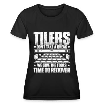 Tilers Slab Layers Mosaic Layers Floor Tiler - Women's Functional T-Shirt - black - Front - AI Model Female 172 light (172cm)