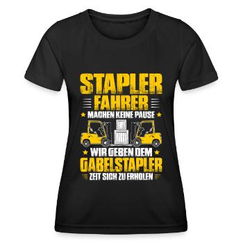 Staplerfahrer Gabelstaplerfahrer Forklift Operator - Frauen Funktions-T-Shirt - Schwarz - Vorne - AI Model Female 172 light (172cm)