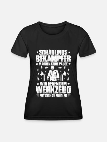 Schädlingsbekämpfer Kammerjäger Exterminator - Frauen Funktions-T-Shirt - Schwarz