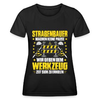 Straßenbauer Asphaltbauer Straßenbau - Frauen Funktions-T-Shirt - Schwarz - Vorne - AI Model Female 172 light (172cm)