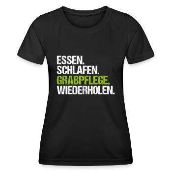 Friedhofsgärtner Friedhof Cemetery Gardener - Frauen Funktions-T-Shirt - Schwarz - Vorne - AI Model Female 172 light (172cm)