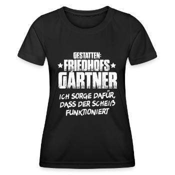 Friedhofsgärtner Friedhof Cemetery Gardener - Frauen Funktions-T-Shirt - Schwarz - Vorne - AI Model Female 172 light (172cm)