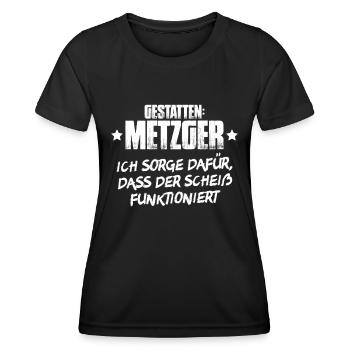 Metzger Fleischer Metzgerin Metzgerei Fleischerei - Frauen Funktions-T-Shirt - Schwarz - Vorne - AI Model Female 172 light (172cm)