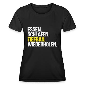Tiefbaufacharbeiter Tiefbau Spezialtiefbauer - Frauen Funktions-T-Shirt - Schwarz - Vorne - AI Model Female 172 light (172cm)