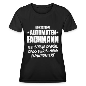 Automatenfachmann Automatenfachfrau Automaten - Frauen Funktions-T-Shirt - Schwarz - Vorne - AI Model Female 172 light (172cm)