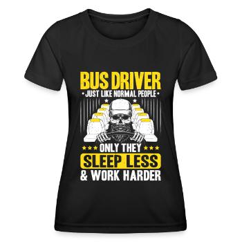 Busfahrer Bus Driver Busman Schulbusfahrer - Frauen Funktions-T-Shirt - Schwarz - Vorne - AI Model Female 172 light (172cm)