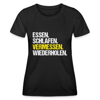 Vermessungstechniker Vermesser Land Surveyor - Frauen Funktions-T-Shirt - Schwarz - Vorne - AI Model Female 172 light (172cm)
