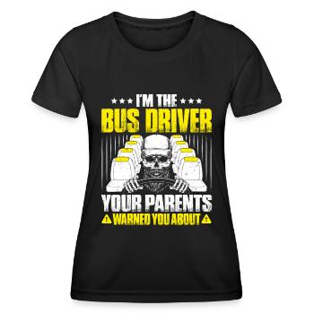 Busfahrer Bus Driver Busman Schulbusfahrer - Frauen Funktions-T-Shirt - Schwarz - Vorne - AI Model Female 172 light (172cm)